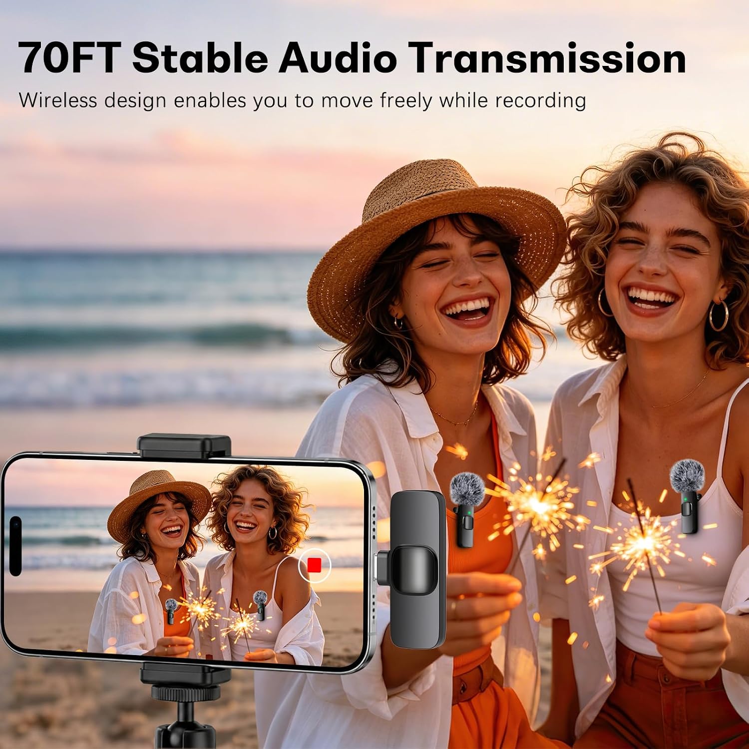 Thumbnail 4 de MAYBESTA WM351A Wireless Lavalier Microphone Kit with USB-C and Lightning Adapter