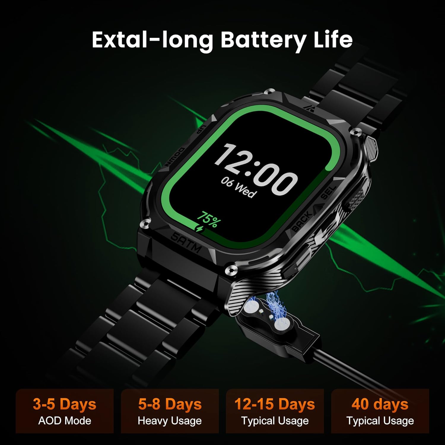 Thumbnail 6 de HIDAMEL Rugged Smartwatch for Men with GPS, Altimeter, Compass and 480mAh Battery
