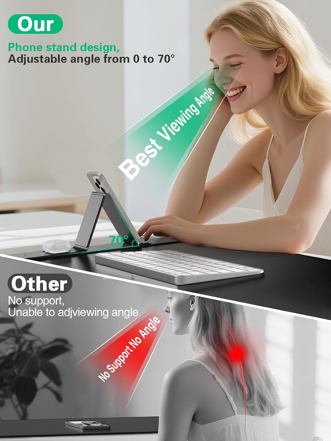 Detalle 2 de Mouse Pad Foldable Phone Holder 31.5"