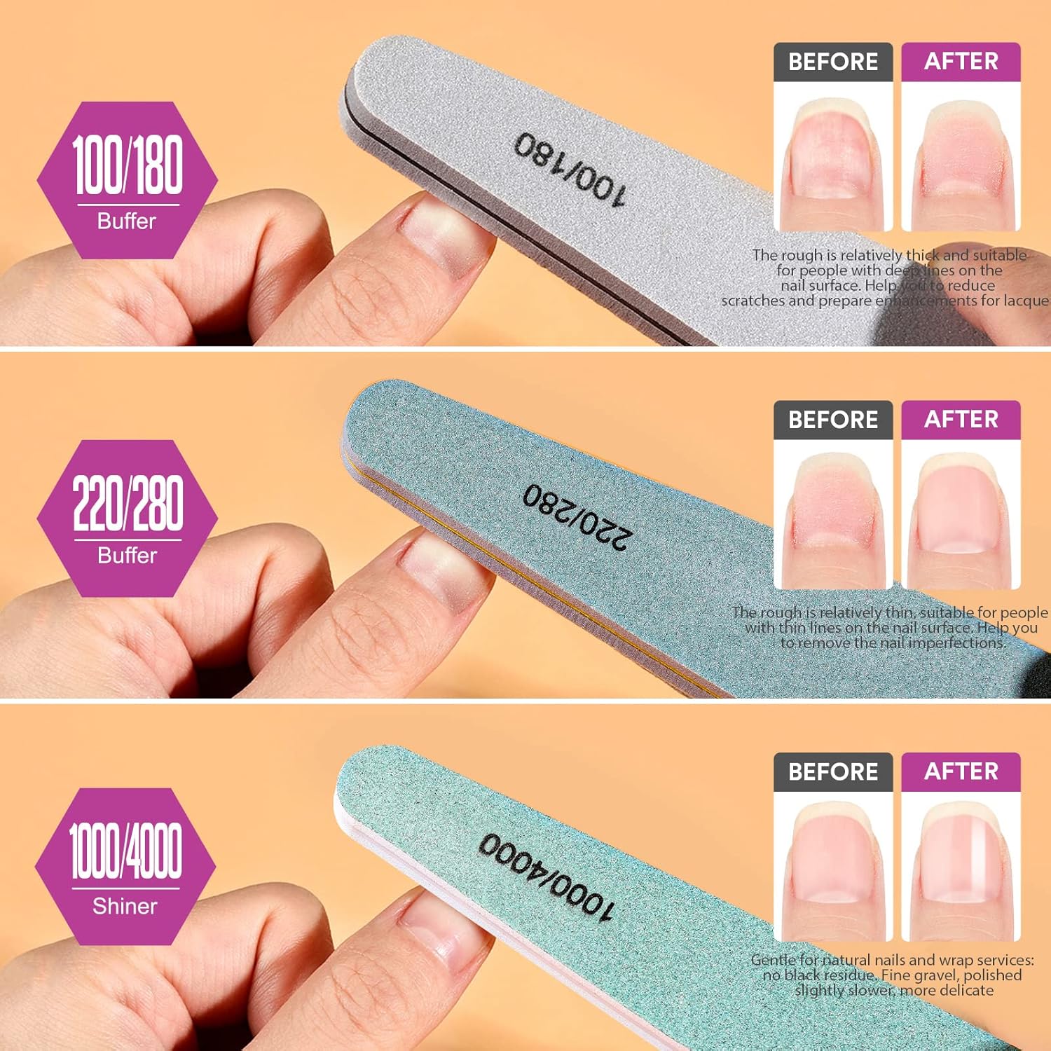 Thumbnail 3 de Teenitor Nail File Set 6 pcs — 100/180 grit 💅