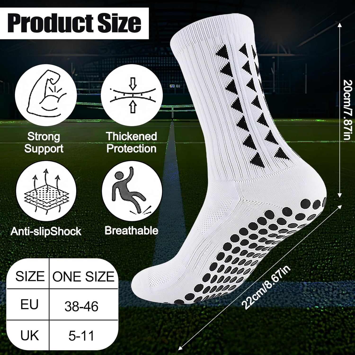 Thumbnail 3 de OnseToday 3 Pairs Non-Slip Football Socks – Grip, Comfort and Breathability for Soccer and Training