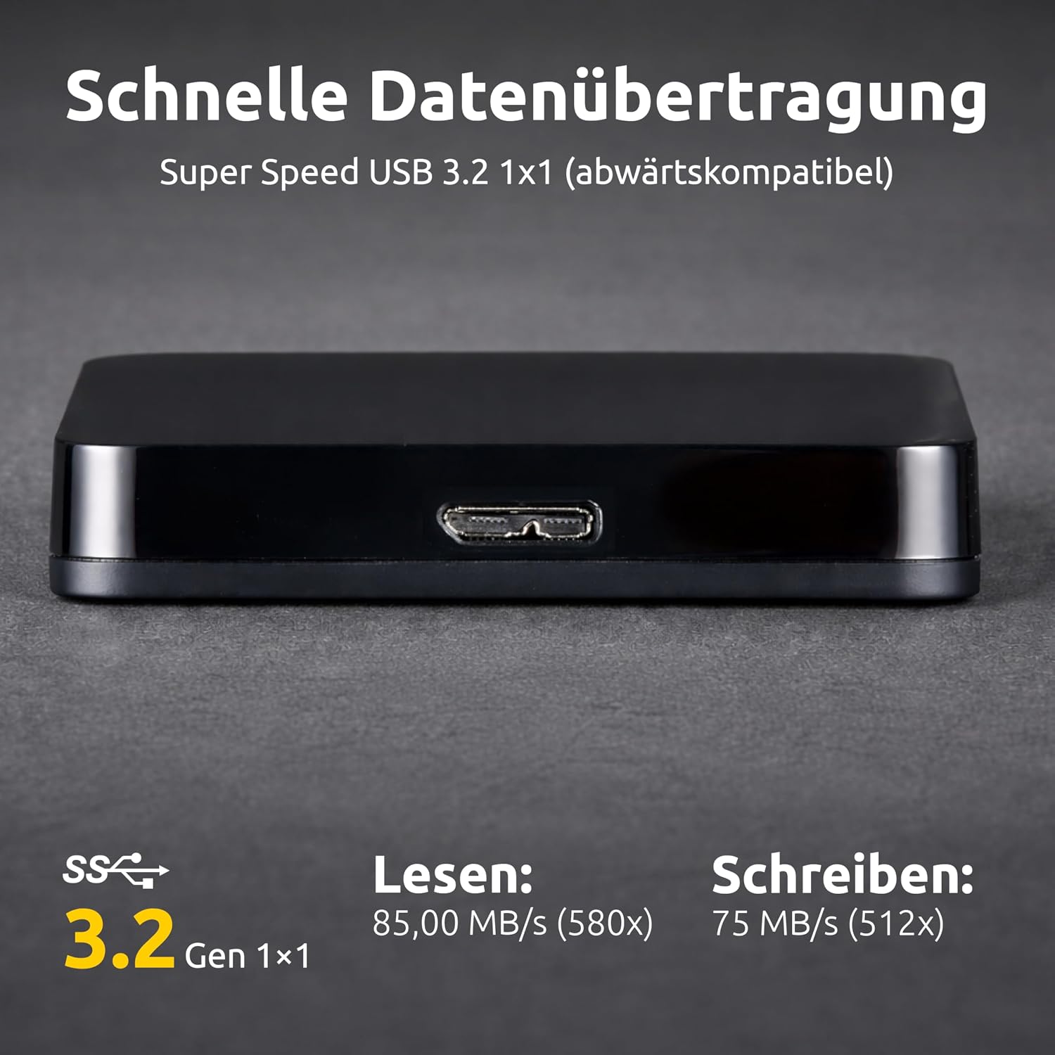 Detalle 1 de Intenso Memory Case 6021560 – zewnętrzny dysk 1 TB, USB 3.0, czarny