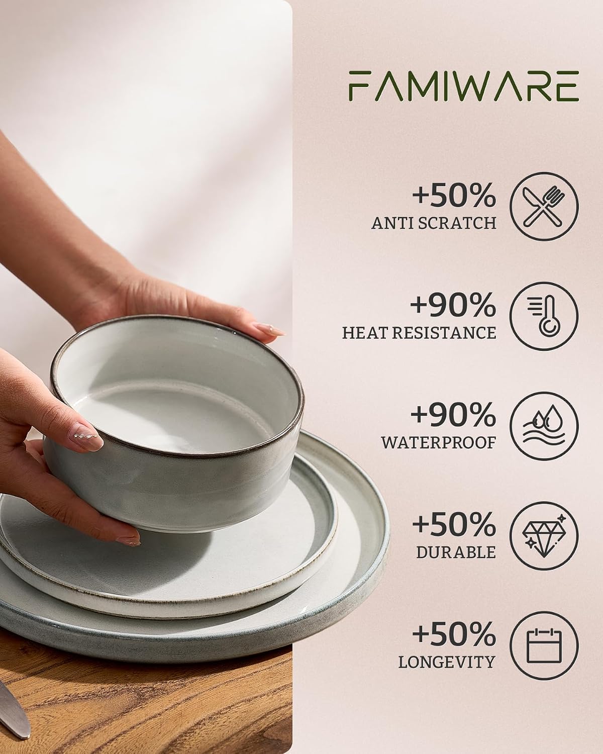 Thumbnail 5 de Famiware Annecy Dinnerware Set for 4