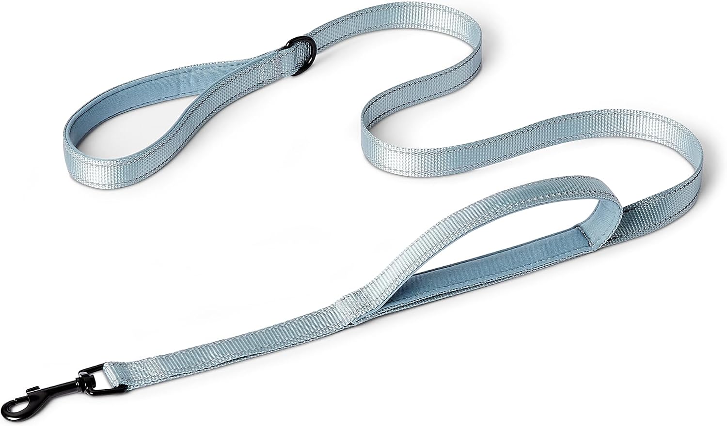 Detalle de Amazon Basics Guinzaglio riflettente con doppia impugnatura imbottita, 180 cm – Nero/Blu