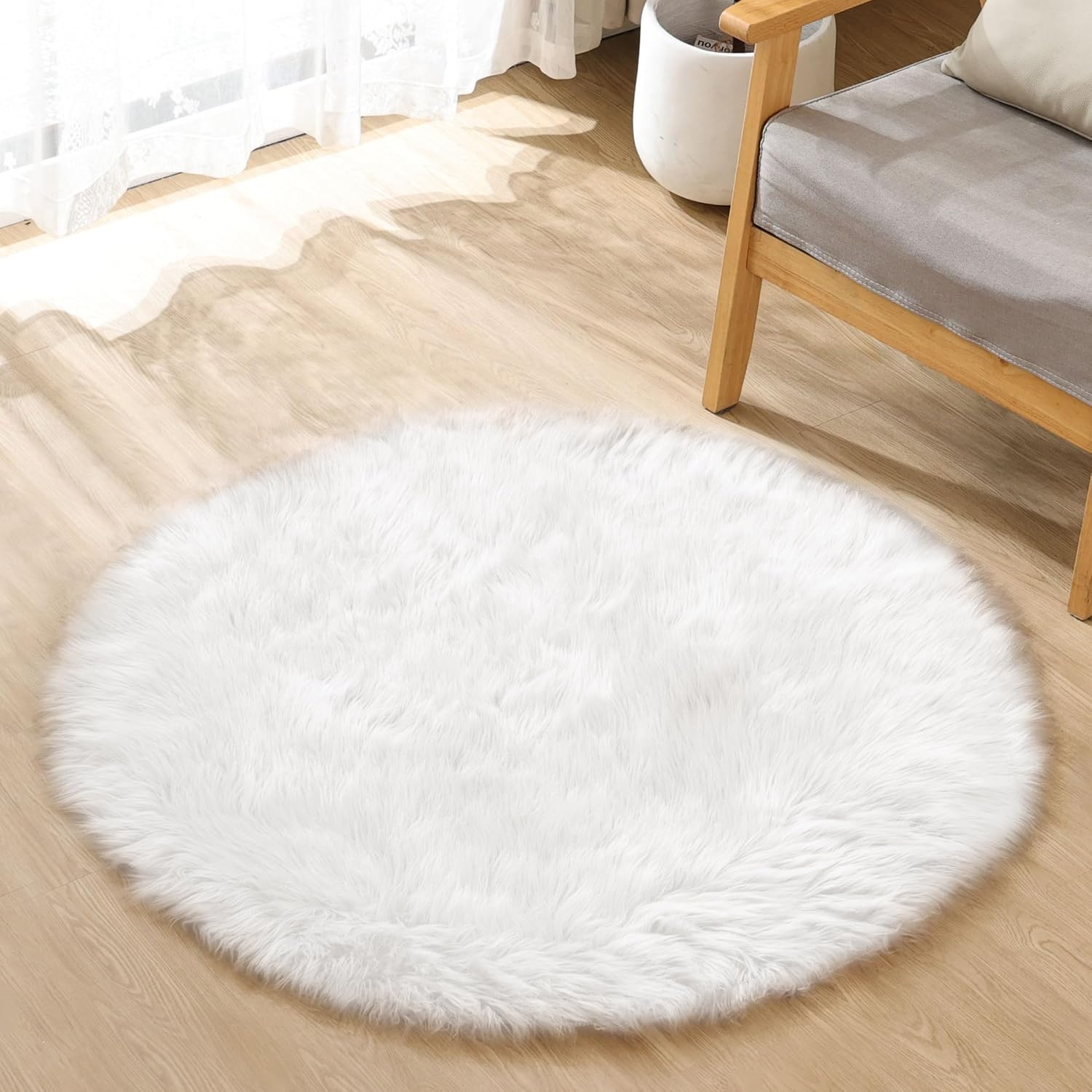 Detalle de ORINOVA Tapis Rond Blanc 90 cm