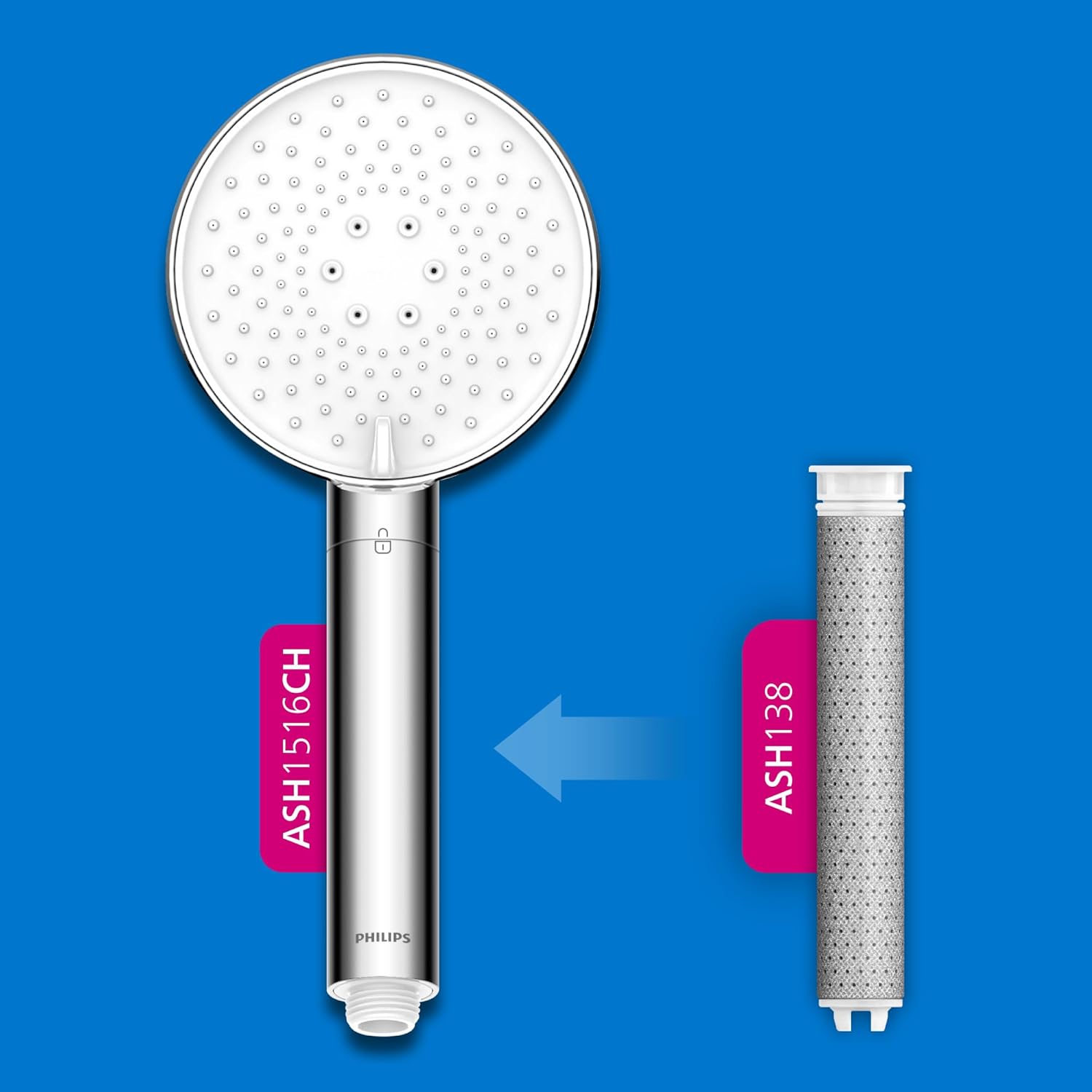 Thumbnail 3 de Philips Water Duschkopf mit Filter – Ersatzfilter 3er Pack (ASH1516CH) – 1 Monat Kapazität