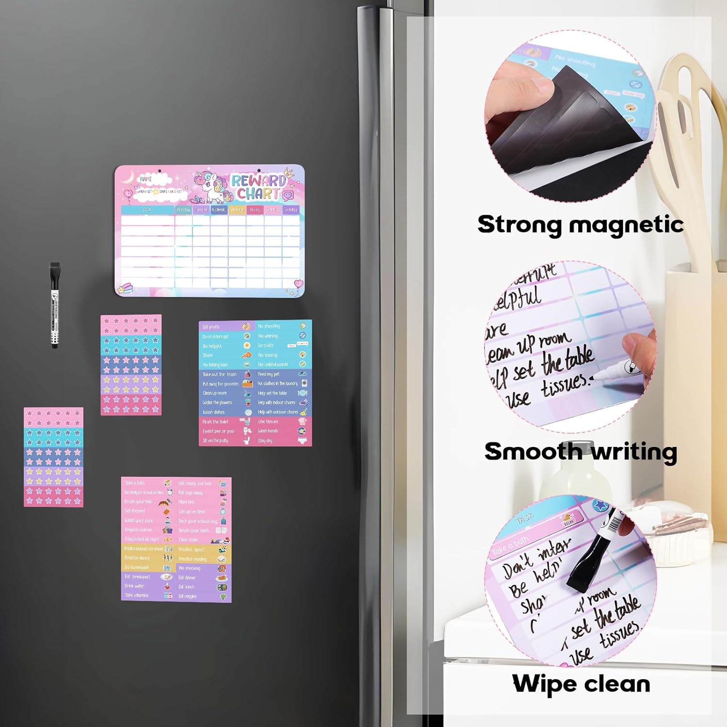 Thumbnail 3 de Magnetic Reward Chart for Kids 52 stickers 🧸