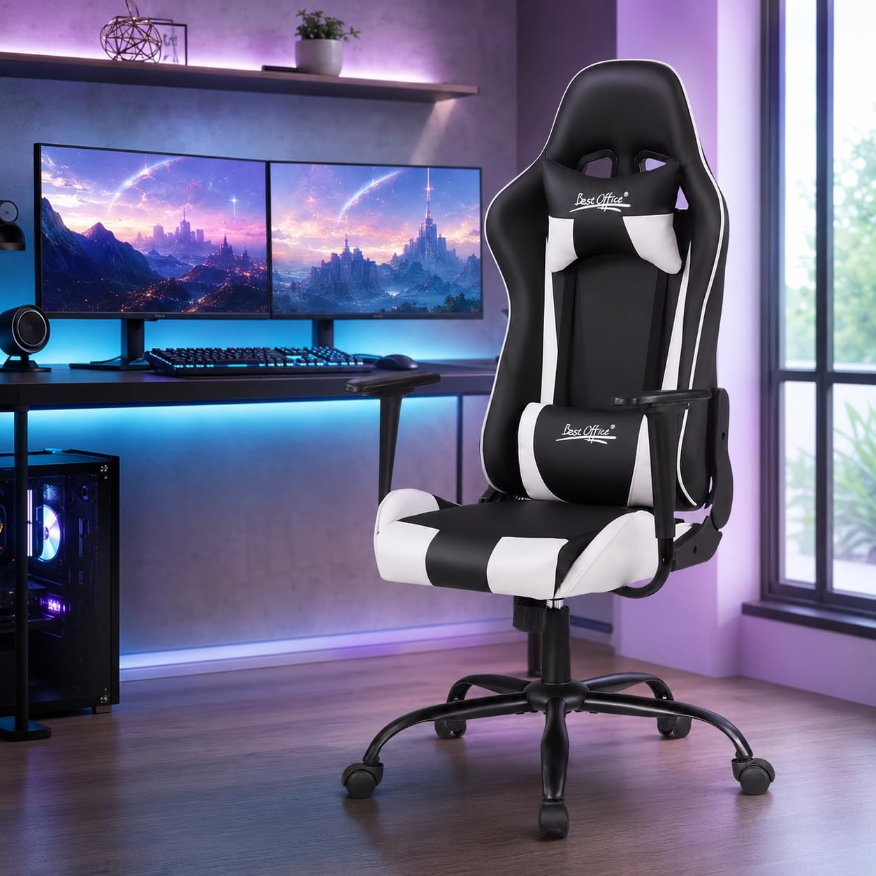 Detalle de BestOffice gaming chair, 250 lb capacity