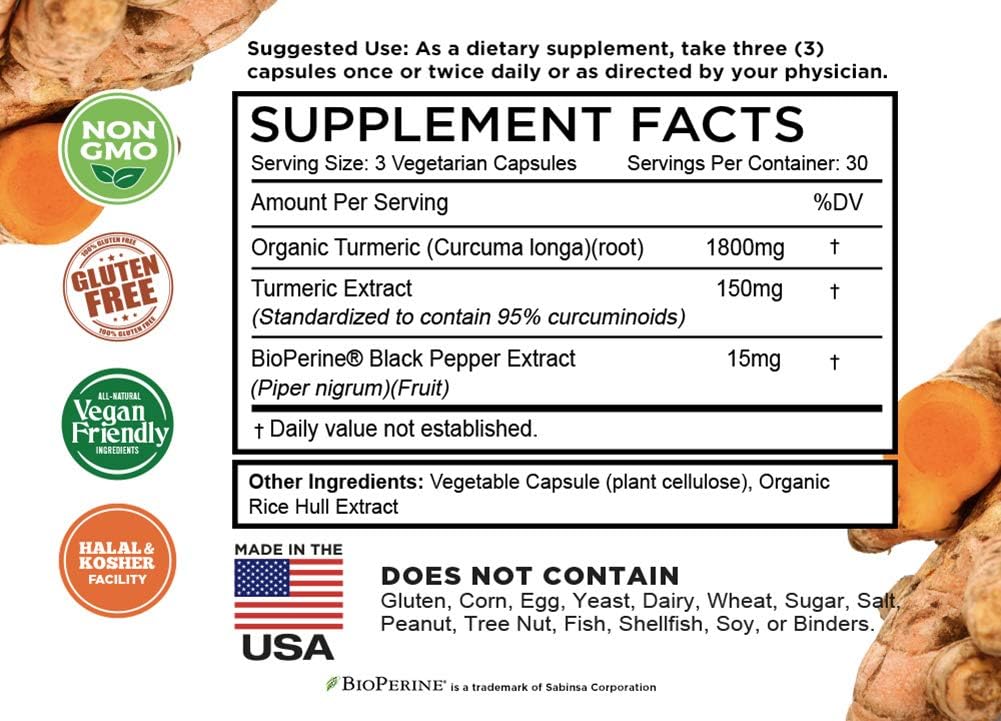 Detalle de FarmHaven Turmeric Supplement, 90 Veg Caps