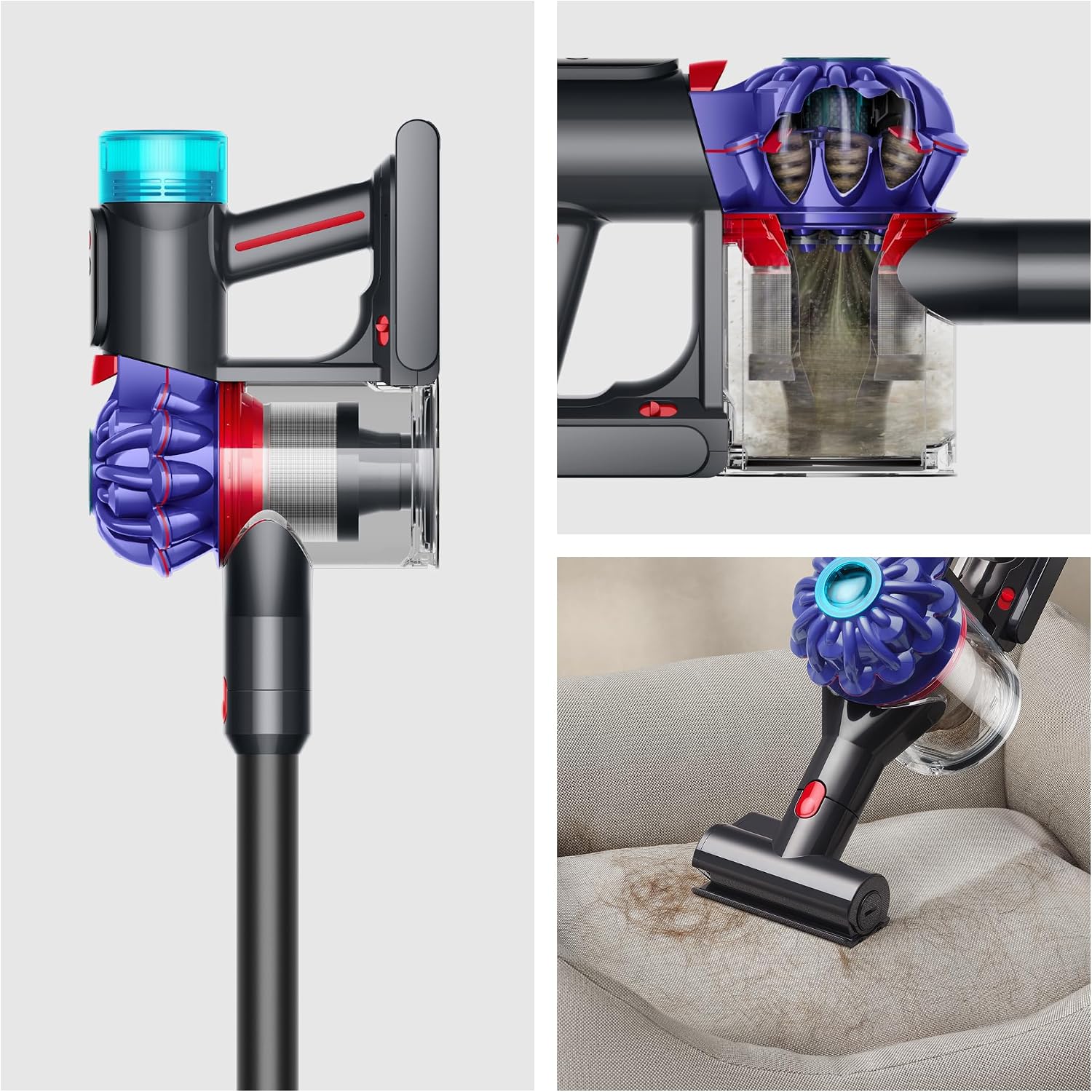 Detalle de Dyson V10 Konical 626416-01 Cordless Stick Vacuum, 150 AW, HEPA Filtration