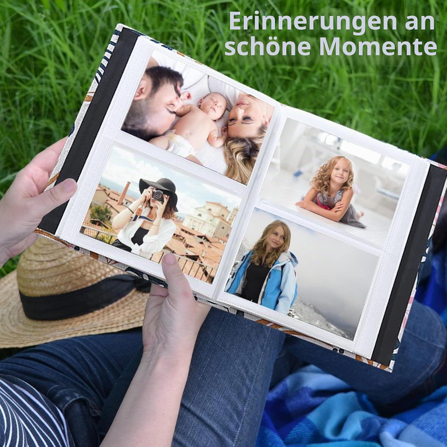 Detalle de Fotoalbum 10 x 15 cm – 200 Fotos, Leinen-Cover, robustes Hardcover-Album