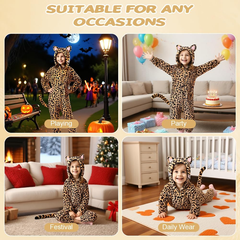 Thumbnail 6 de AUYAO Leopardenoverall für Kinder – der weiche Allrounder als Kostüm, Pyjama oder Cosplay