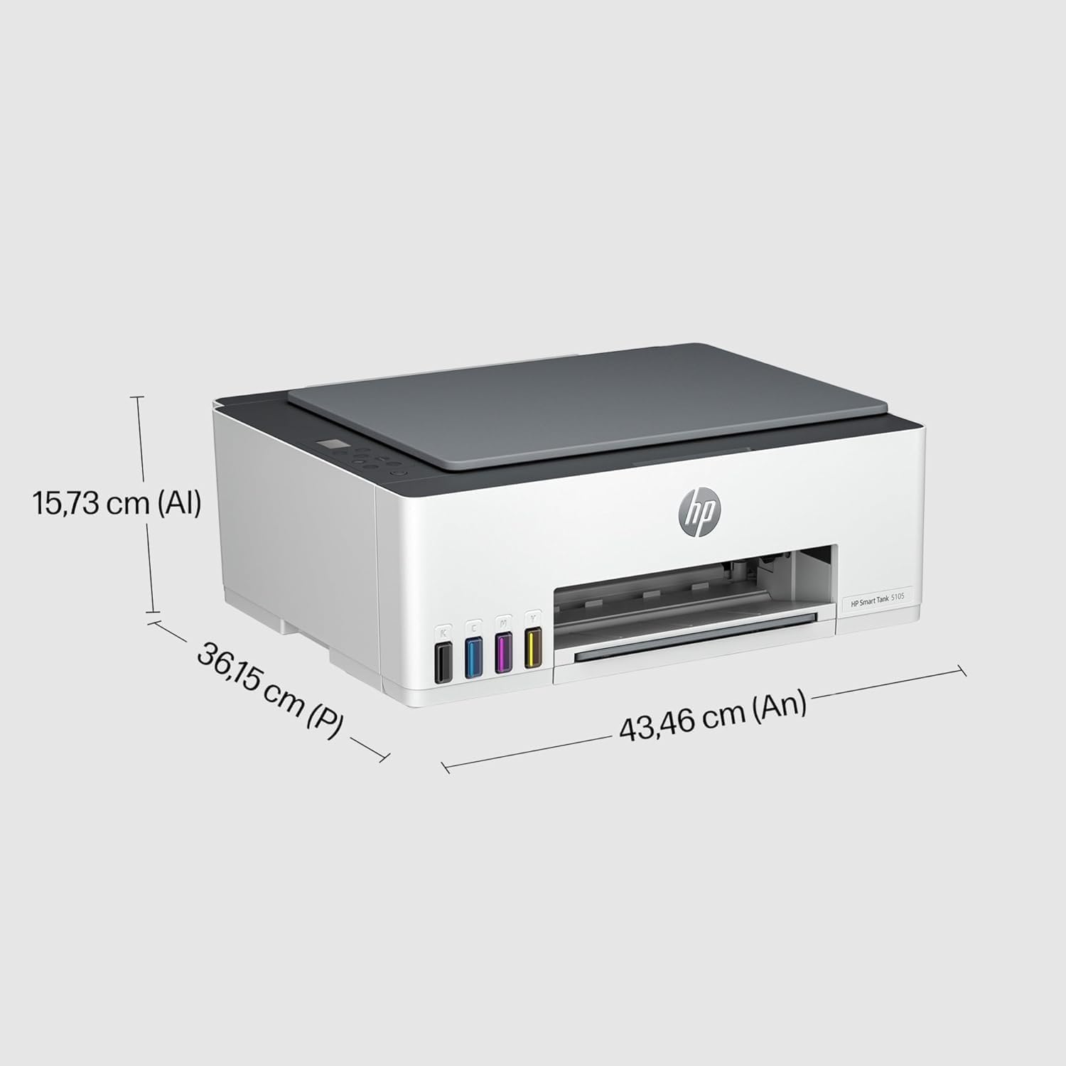Detalle de HP Smart Tank 5105: Impresora multifunción 3 en 1 con gran depósito de tinta y Wi‑Fi