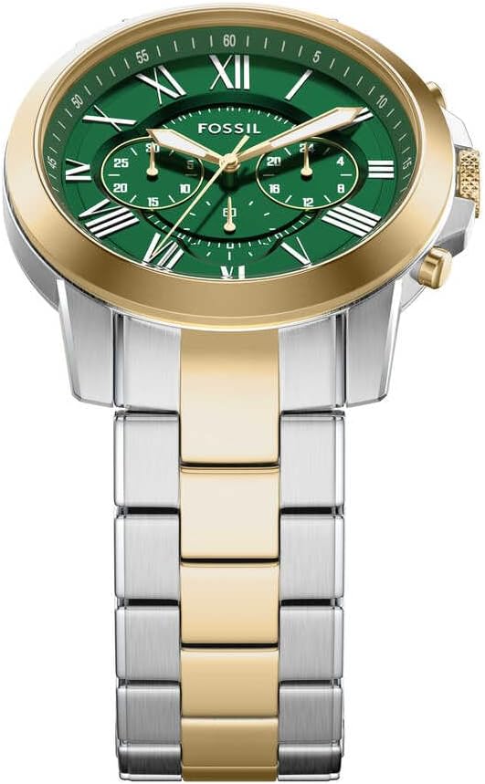 Thumbnail 3 de FOSSIL Herren Grant Uhr – Quarz-Chronograph mit Edelstahlarmband, grünem Zifferblatt