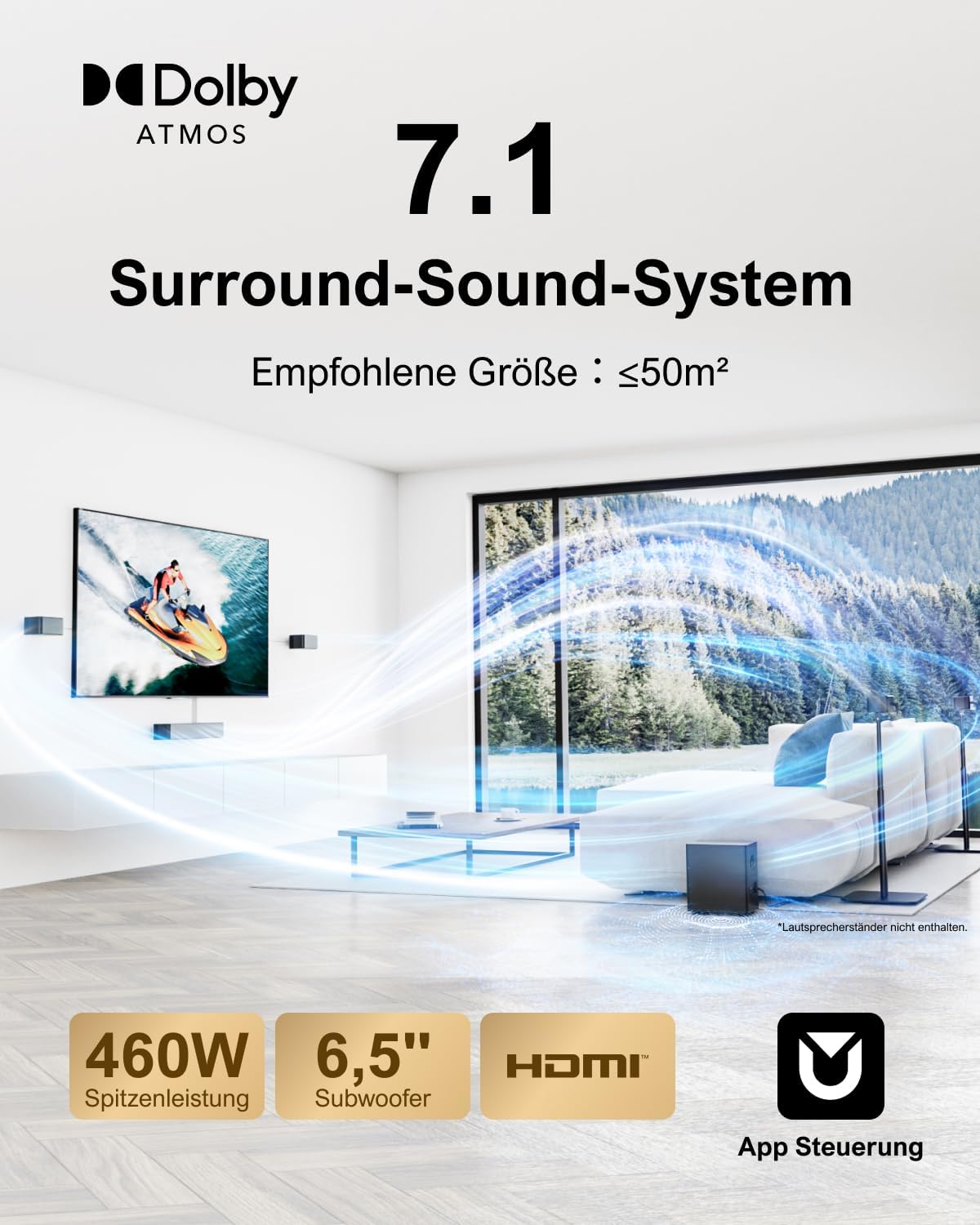 Detalle 2 de Ultimea Poseidon D80 7.1 Soundbar System