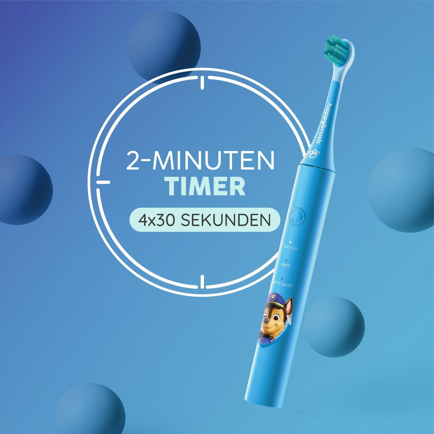 Thumbnail 6 de happybrush® Elektrische Zahnbürste für Kinder „Die Höhle der Löwen“ – mit 4 Aufsteckbürsten und 4-Wochen-Akku