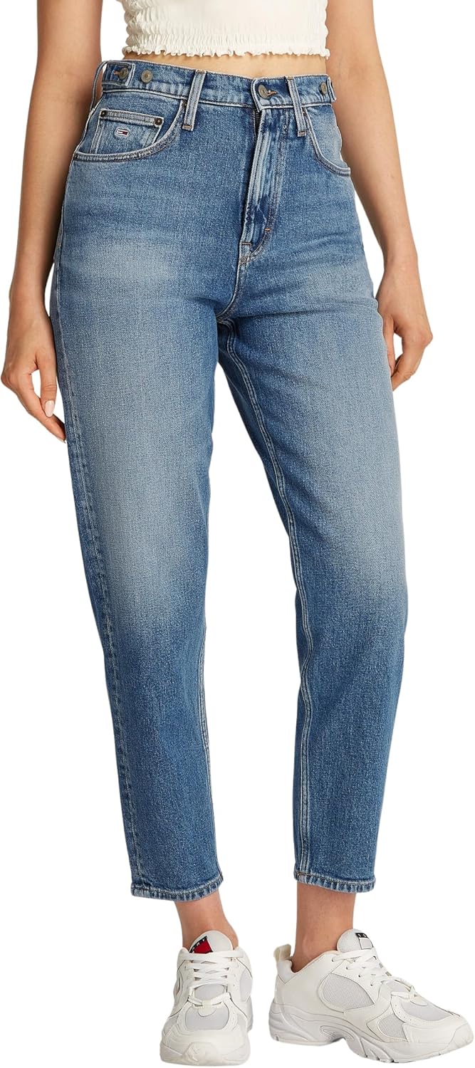 Detalle de Tommy Jeans Damen Mom Jean High Waist im 5-Pocket-Style