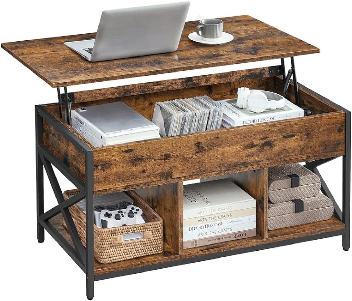 Detalle de VASAGLE Lift-Top Coffee Table ULCT202B01