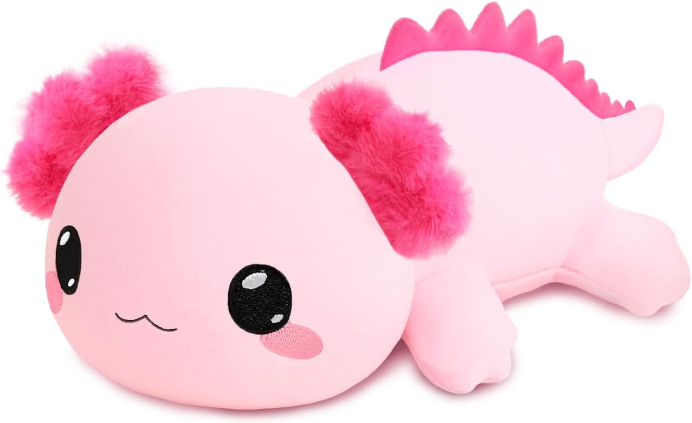 Detalle de Xfrog gewichtetes Axolotl-Plüschtier 25 cm Rosa