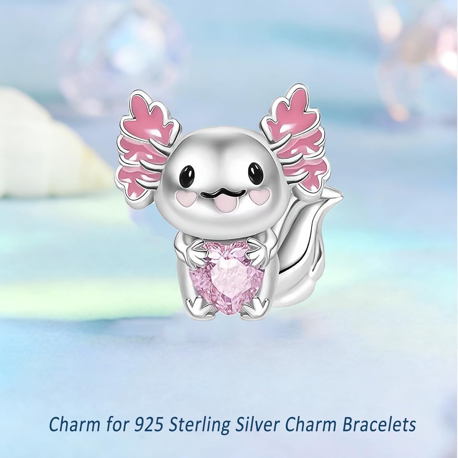 Thumbnail 1 de Hevdlt Axolotl-Charm „Familie, Freundschaft und Liebe“ aus 925 Sterlingsilber mit 5A Zirkonia