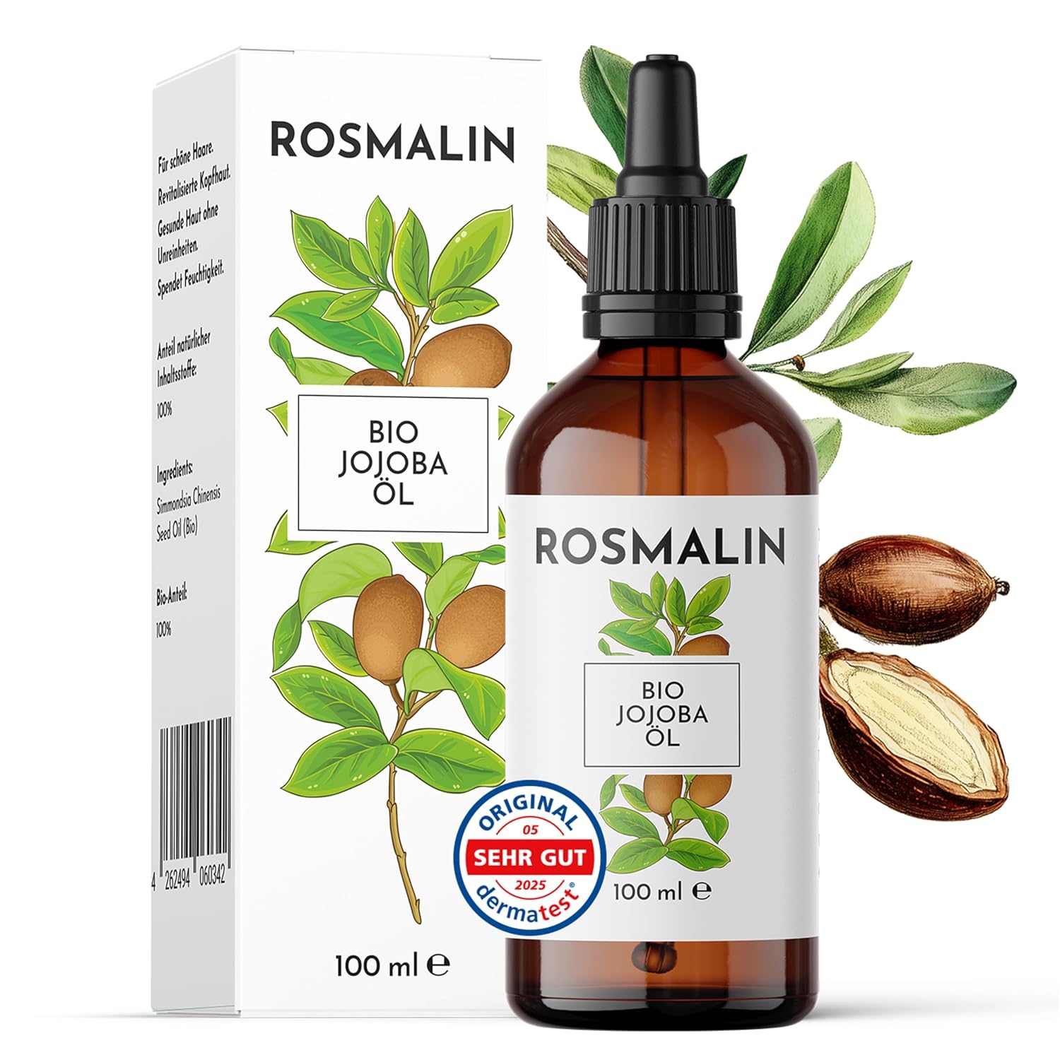 Thumbnail 6 de Rosmalin® Vitamin E Öl Bio (hochdosiert) – Gesichtsöl für Gesicht, Körper, Haare & Kopfhaut, 50 ml