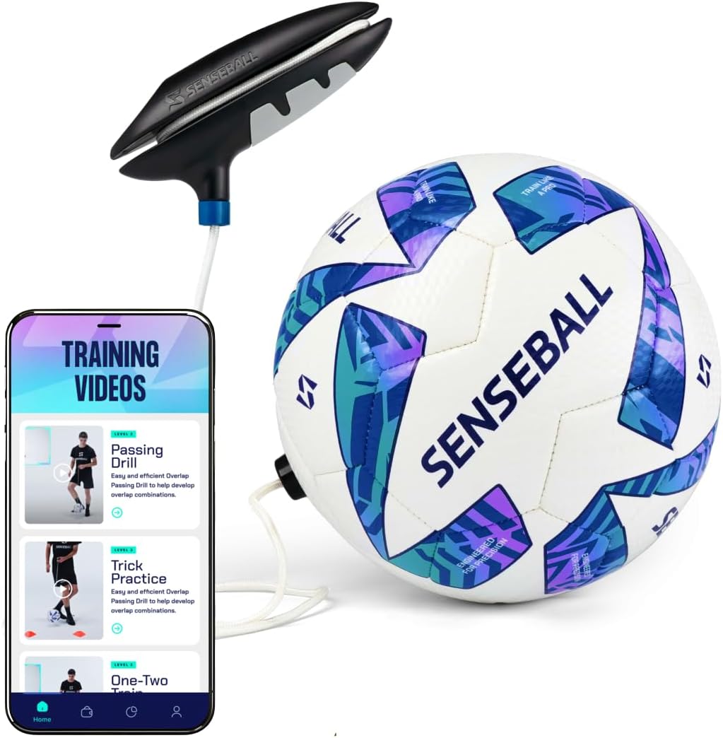 Detalle de SenseBall piłka treningowa do piłki nożnej, rozmiar 3 i aplikacja z 50+ filmami