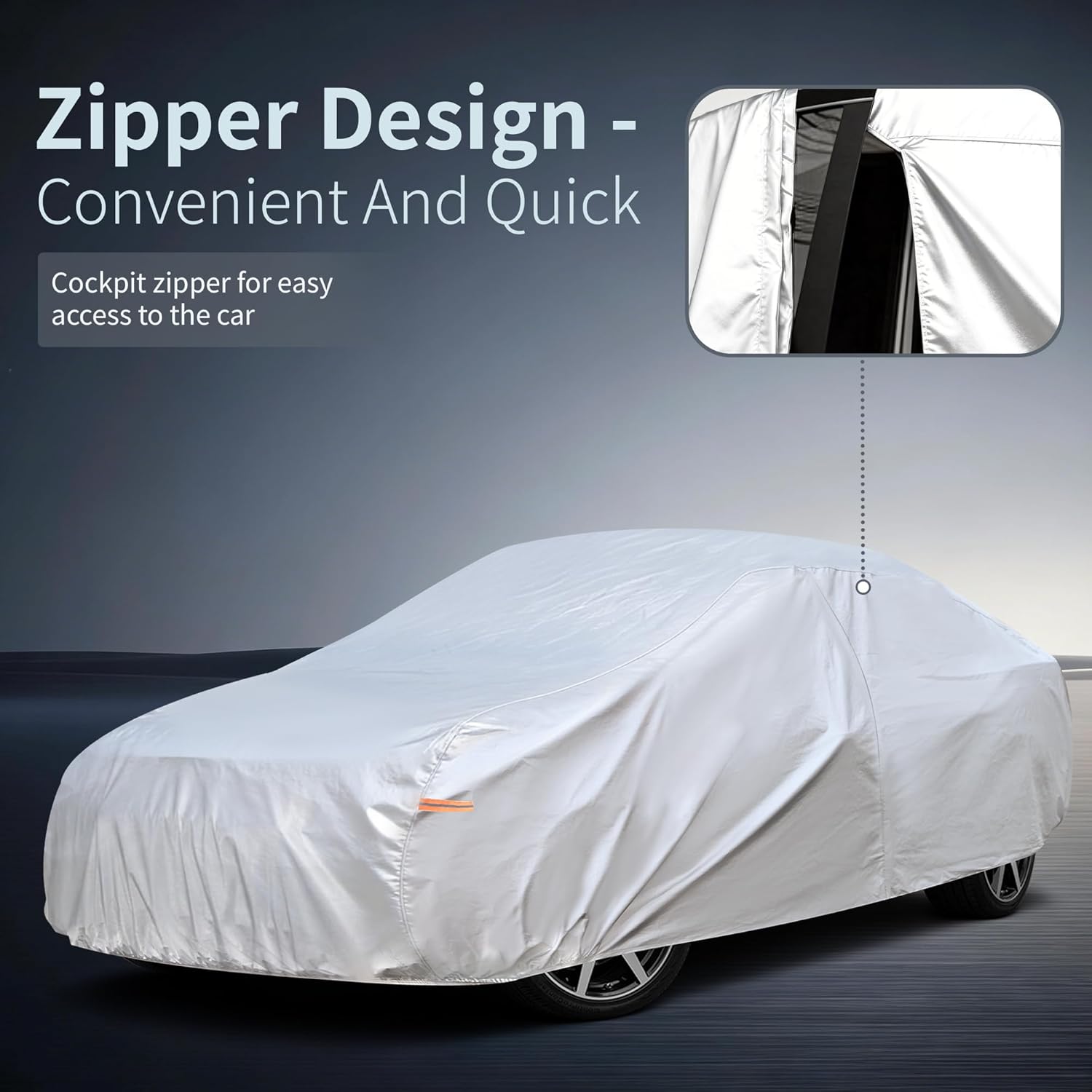 Thumbnail 3 de Tozaroa Waterproof All-Weather Car Cover for Sedan/Coupe (186–193 inch) with Windshield Sun Shade