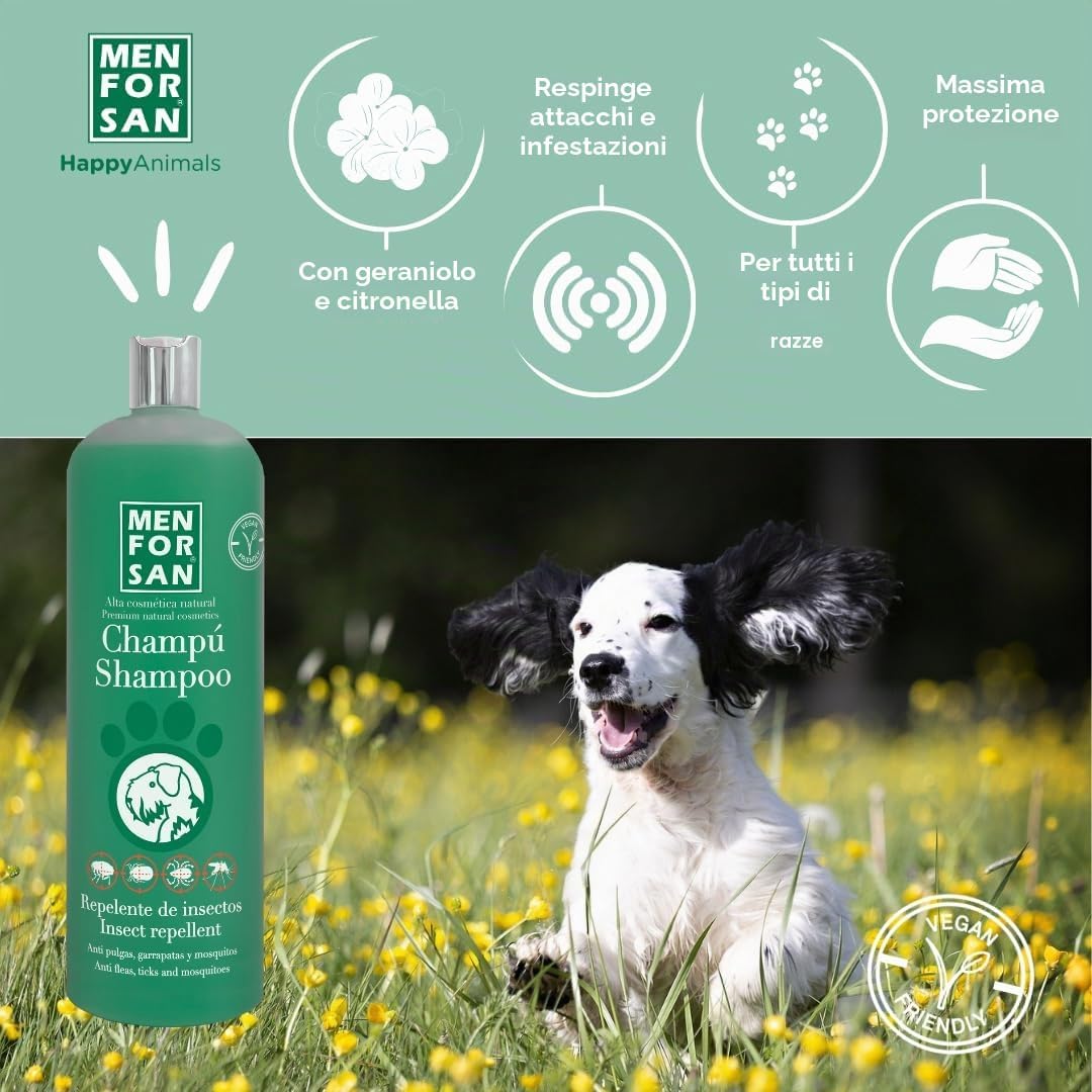Detalle 2 de Menforsan Shampoing per cani Repellente Insetti alla Citronella