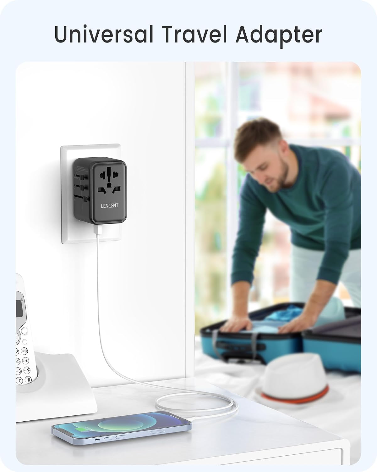 Thumbnail 5 de LENCENT 45W Adaptateur de voyage universel