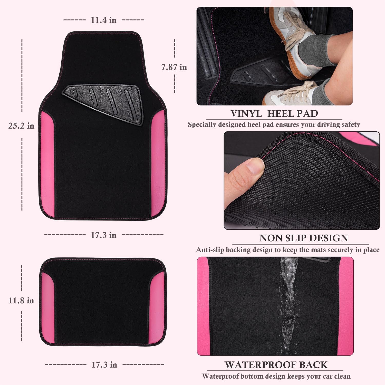 Thumbnail 4 de CAR PASS Faux Leather Wheel Cover & Mats 14.5–15