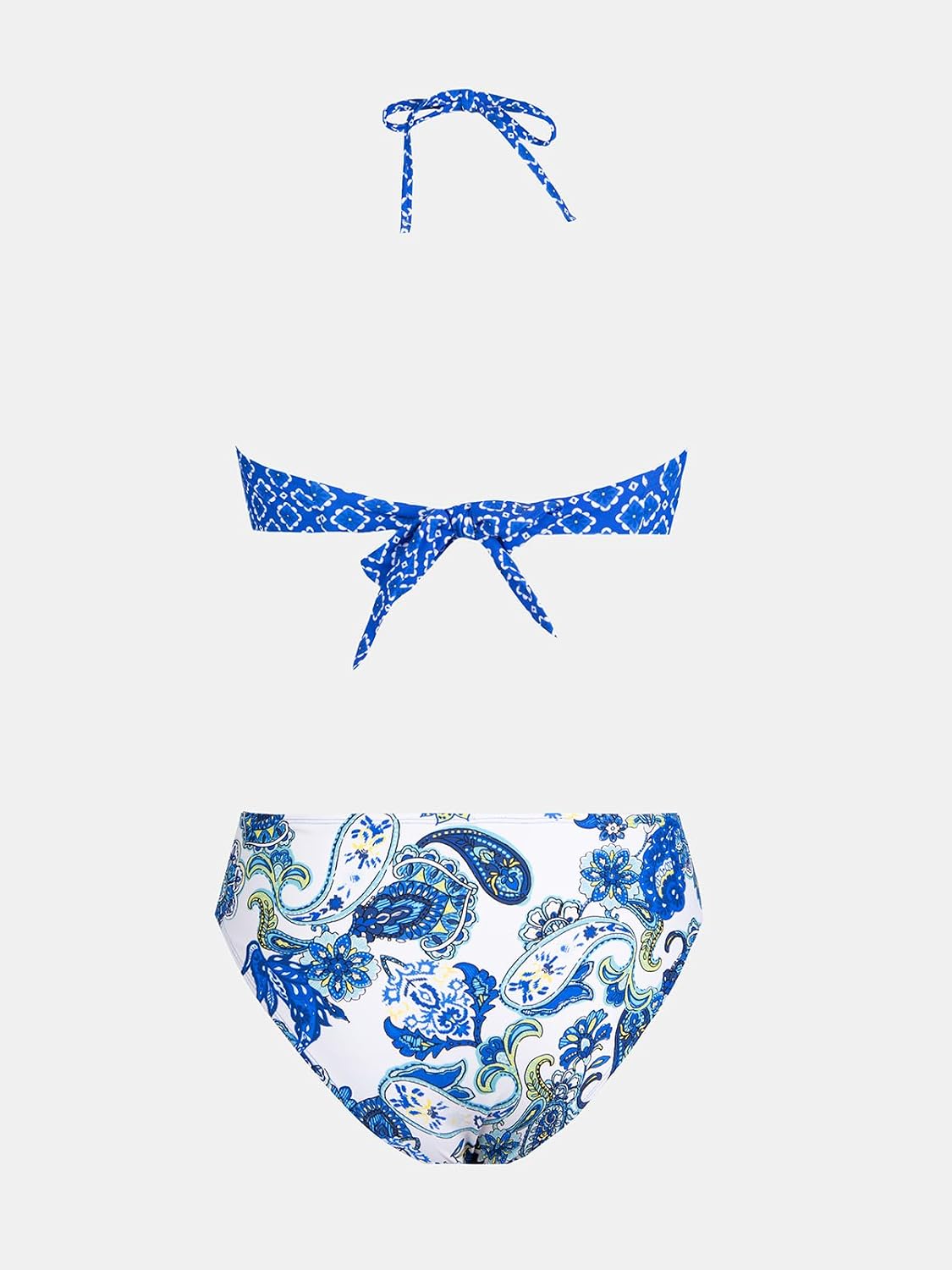 Thumbnail 5 de CUPSHE Bikini deux pièces pour femme – Haut bandeau noué dans le dos et bas taille moyenne