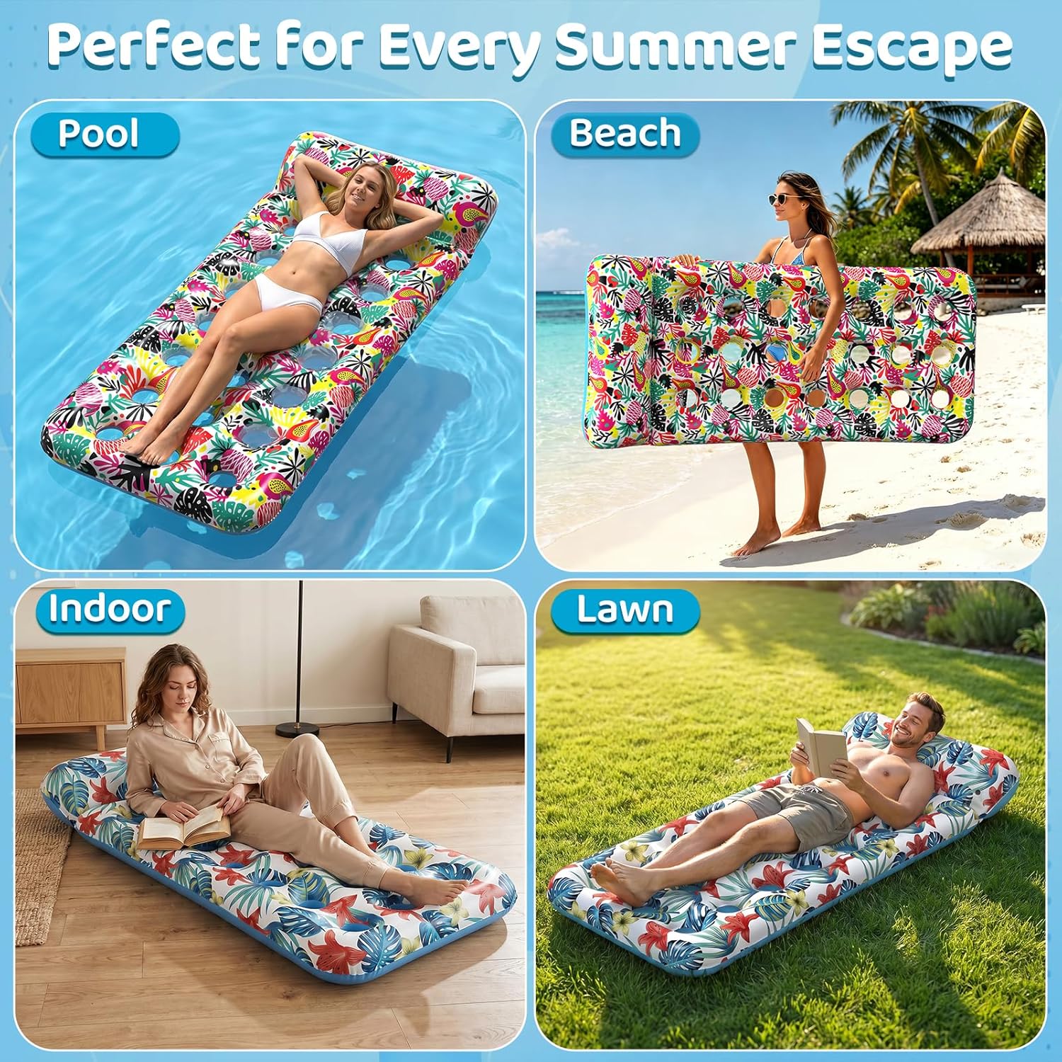 Thumbnail 6 de IRUIRUI 2 Pack Oversized Pool Floats for Adults with Headrest