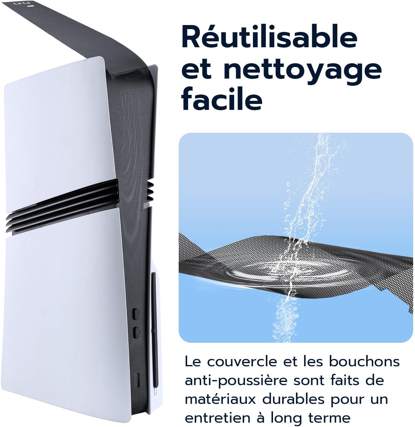 Thumbnail 4 de McBazel PS5 Pro Housse anti-poussière 8 en 1 (bouchons + écran latéral) pour ports et lecteur optique