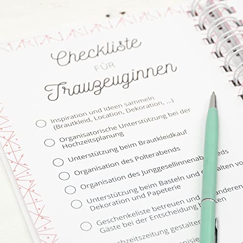 Detalle de Bonbon Villa Trauzeugin Planer – Der Planer für die Trauzeugin (Geschenk & Ringbuch)