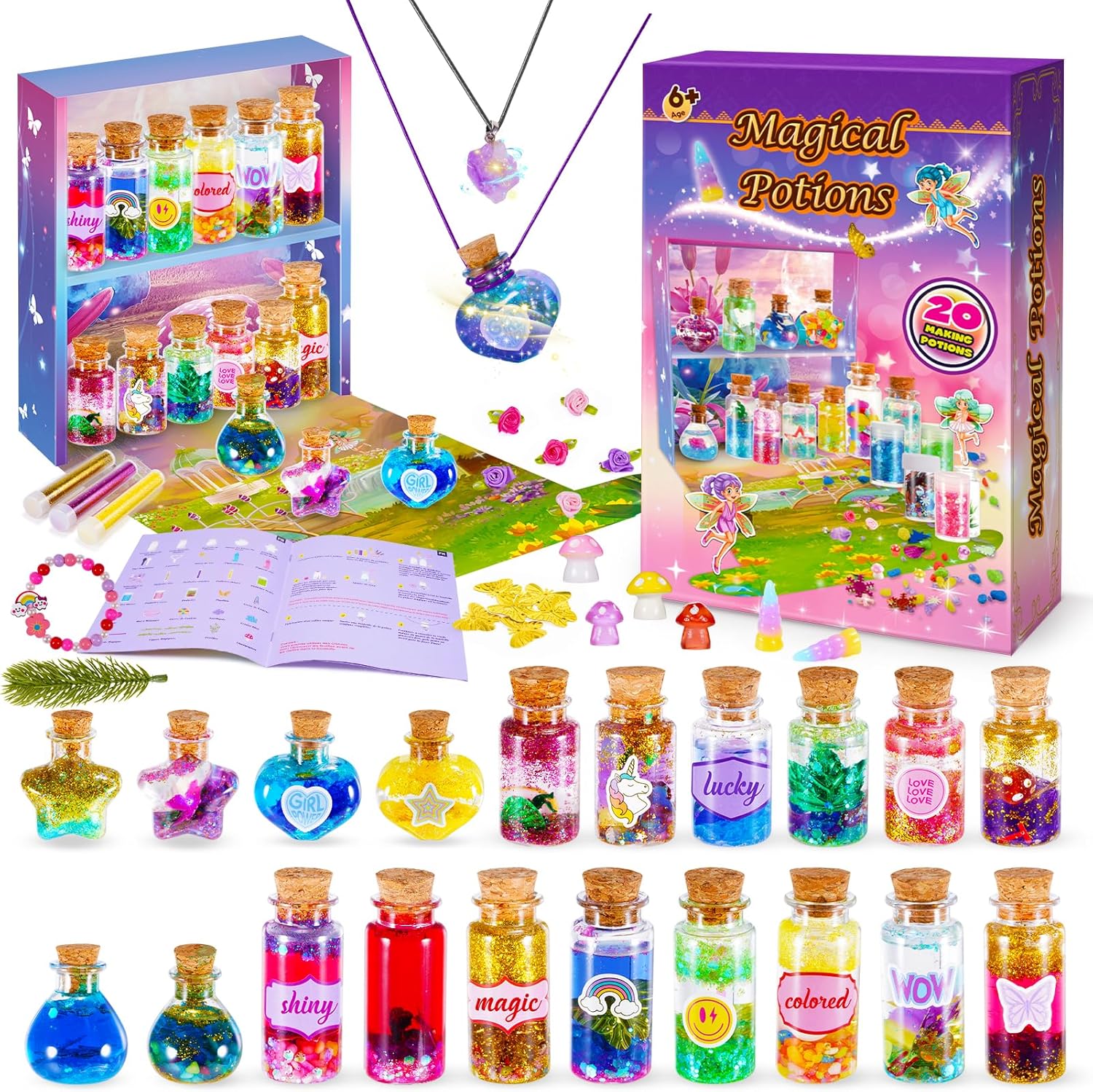 Thumbnail 6 de Veopoko Potion Making Craft Kit for Kids (Age 6–12) with 20 Formulas, Fairy Wand & Potion Bottles