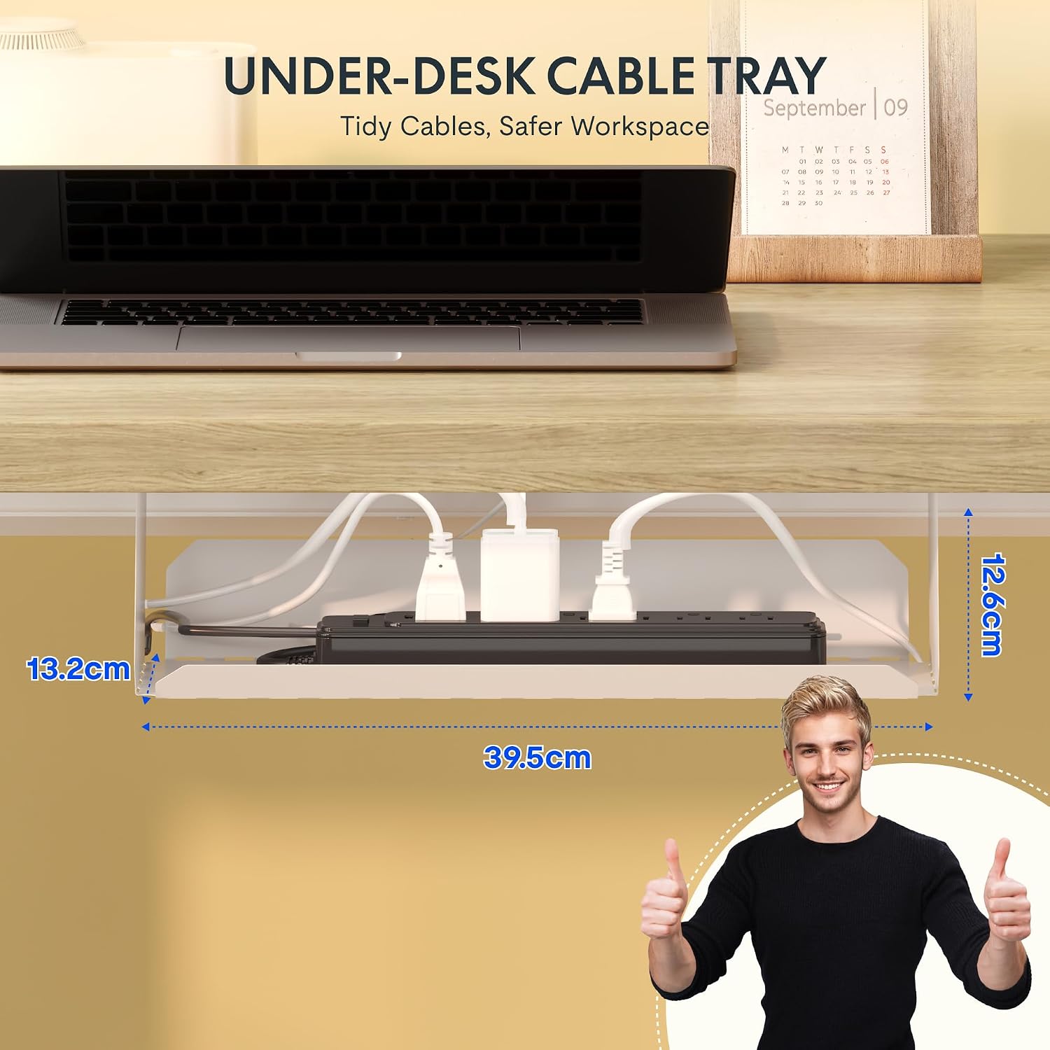 Detalle de FlexiSpot E1 Plus Electric Standing Desk, 140 × 80 cm, 25 mm Light Oak Top