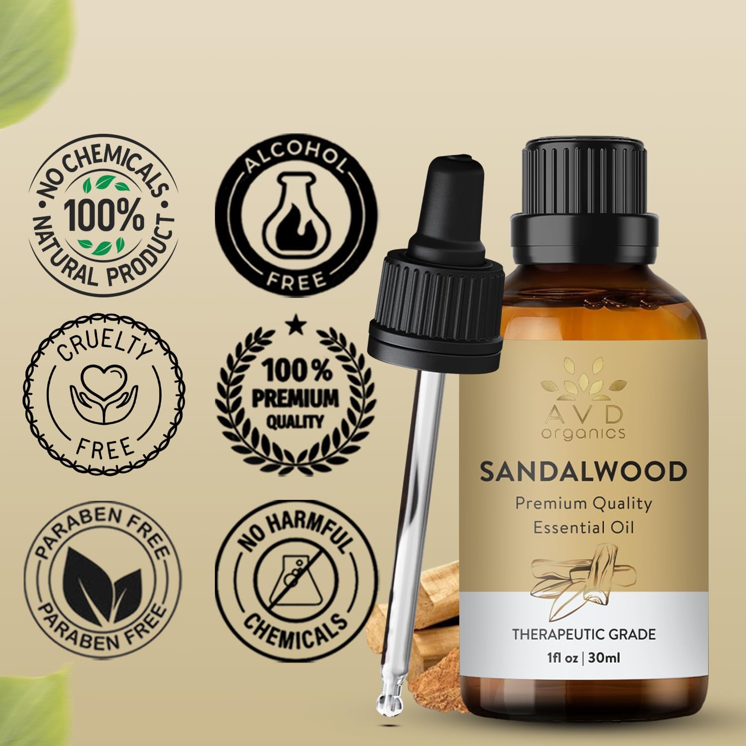 Thumbnail 6 de AVD ORGANICS Ätherisches Sandelholzöl 30 ml (100% naturrein, unverdünnt) für Diffusor, Aromatherapie & DIY