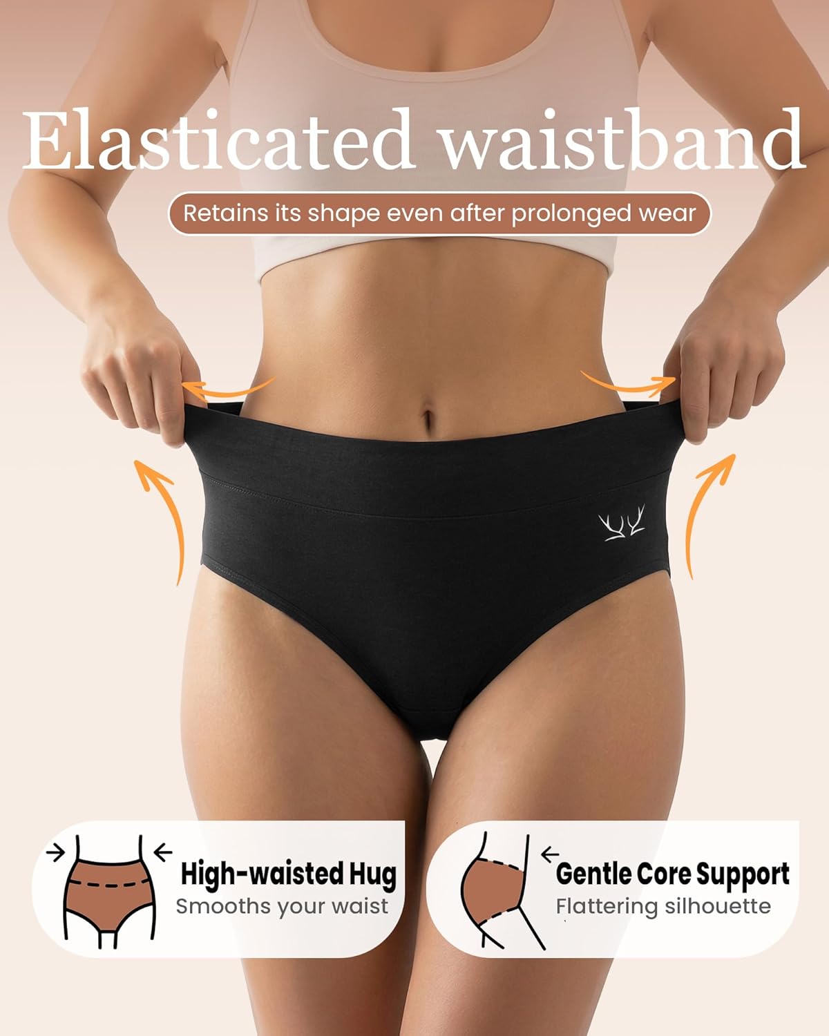 Detalle de TANSTC Women’s High Waist Cotton Knickers (Multipack of 5) with Tummy Support
