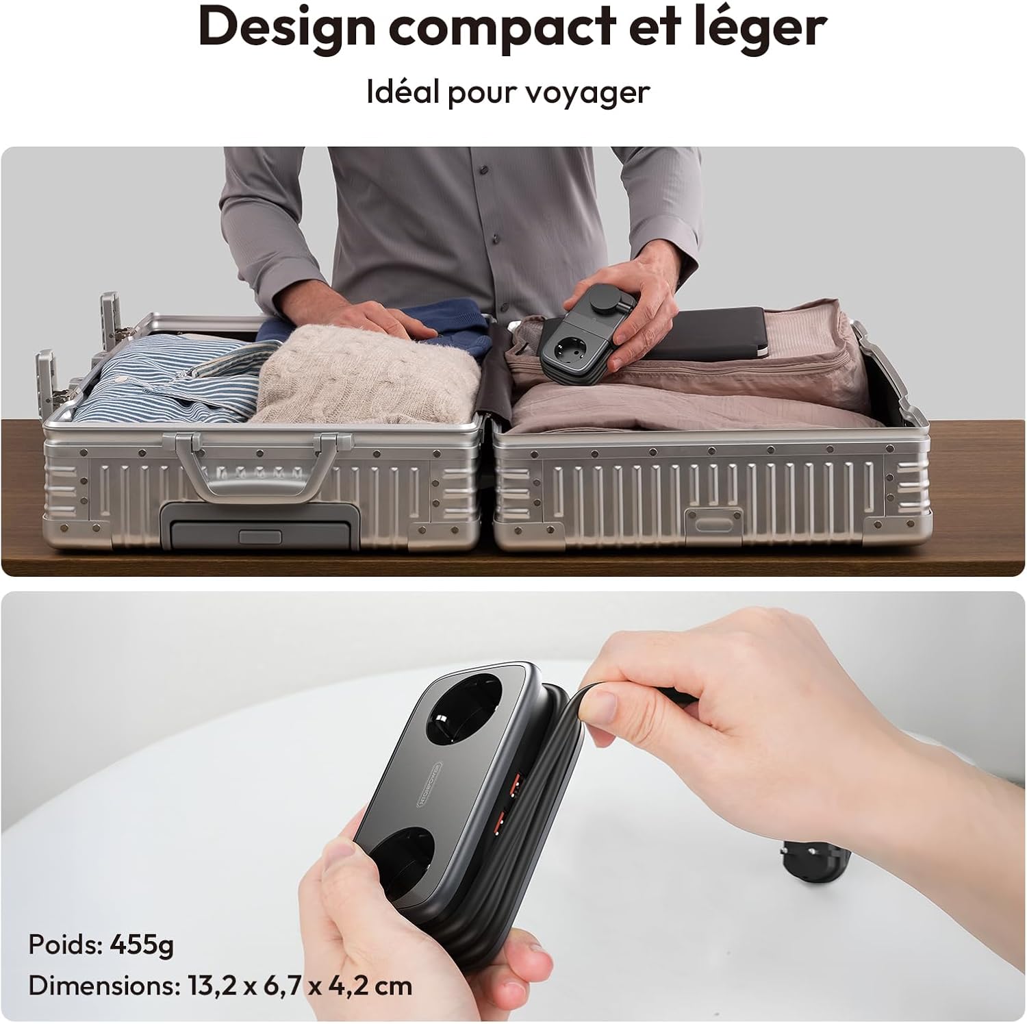 Thumbnail 6 de NTONPOWER Multiprise USB‑C GaN 65W avec 2 USB et câble 1,5 m 🔌