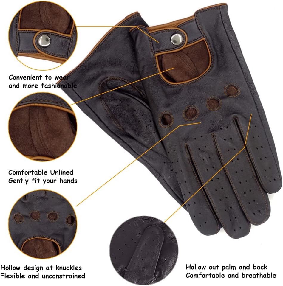 Detalle de MGGMOKAY Herren Lederhandschuhe