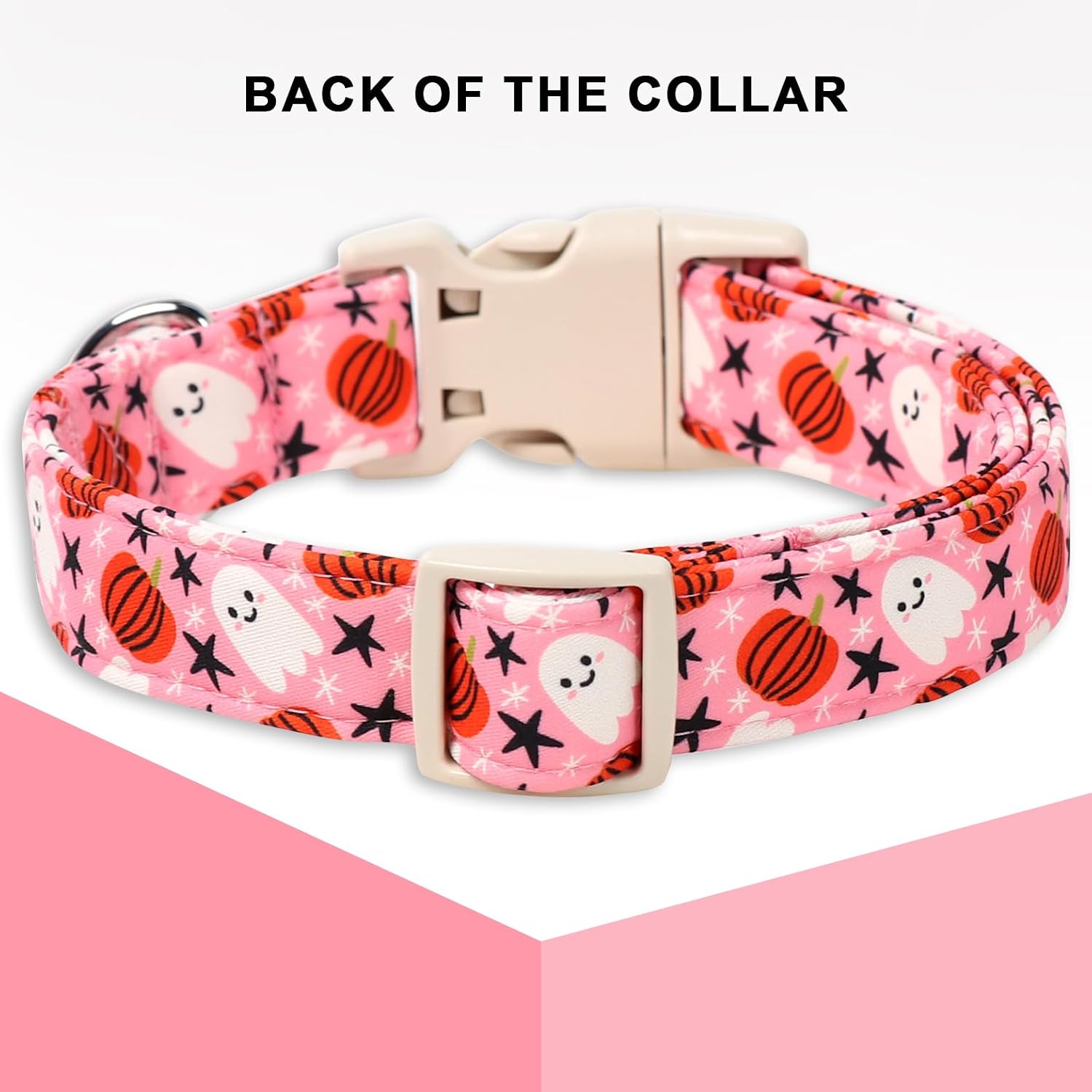 Thumbnail 1 de Unique Style Paws CC-PumpkinGhost-L Halloween Dog Collar, Cotton, Adjustable