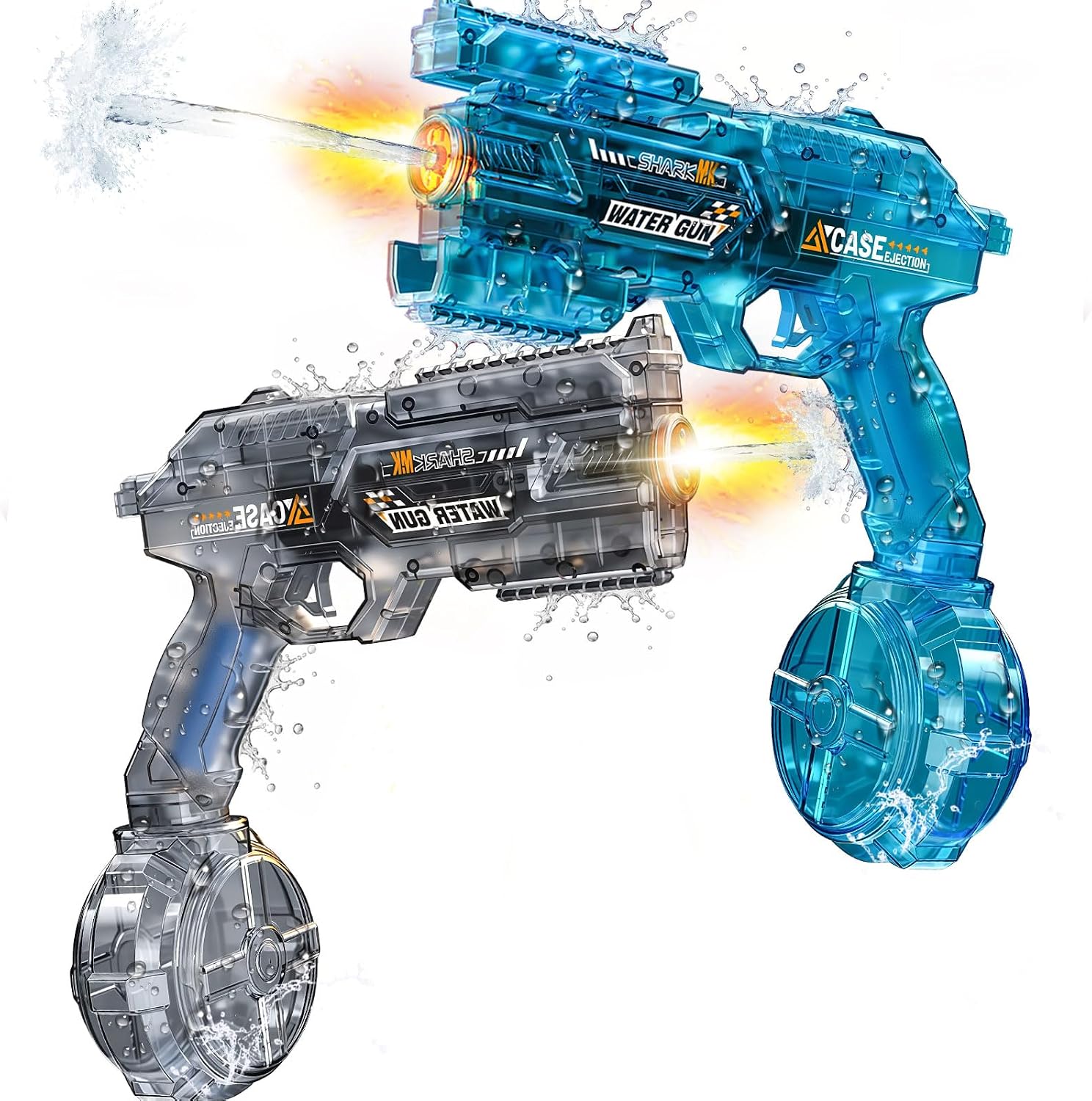 Detalle de Tecnock 2 Pack Electric Water Guns: Light-Up, USB Rechargeable Blasters for Summer Fun