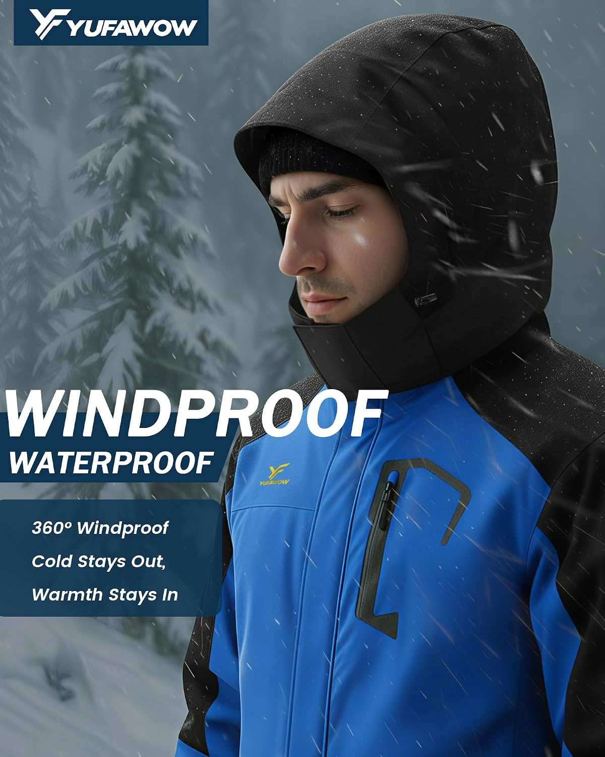 Thumbnail 2 de Yufawow Men's Winter Jacket, Fleece-Lined