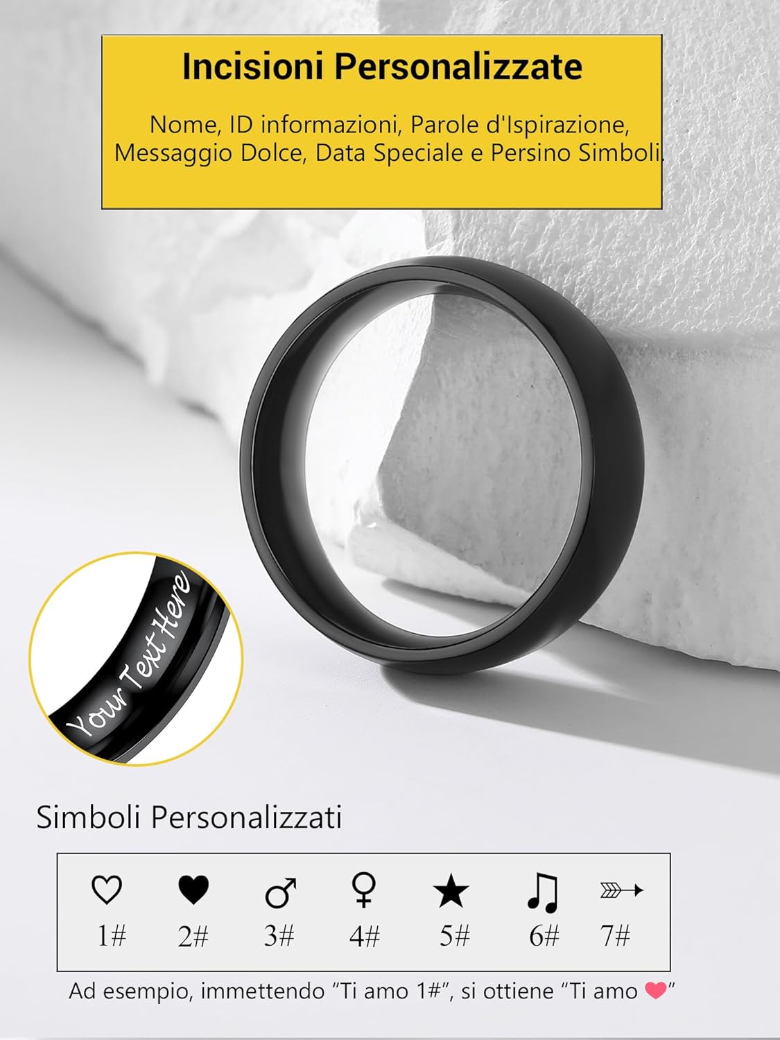 Thumbnail 4 de PROSTEEL Anello Personalizzabile da Uomo e Donna – Incisione su Acciaio Inossidabile, Oro 18K Placcato o Nero (Confezione regalo)