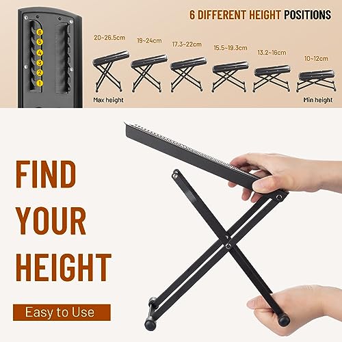 Thumbnail 1 de CAHAYA Guitar Footstool with Anti-Slip Rubber: Foldable, Height Adjustable, CY0337