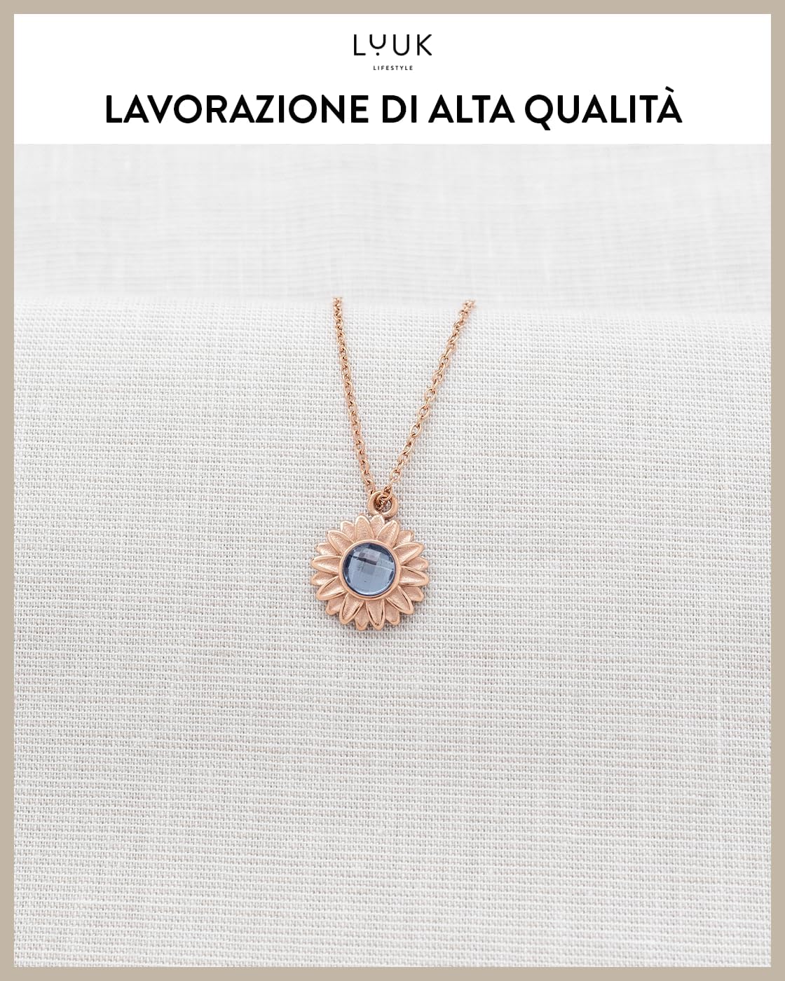 Thumbnail 3 de LUUK LIFESTYLE Collana con ciondolo diverso e acciaio inossidabile 50 cm – Happiness