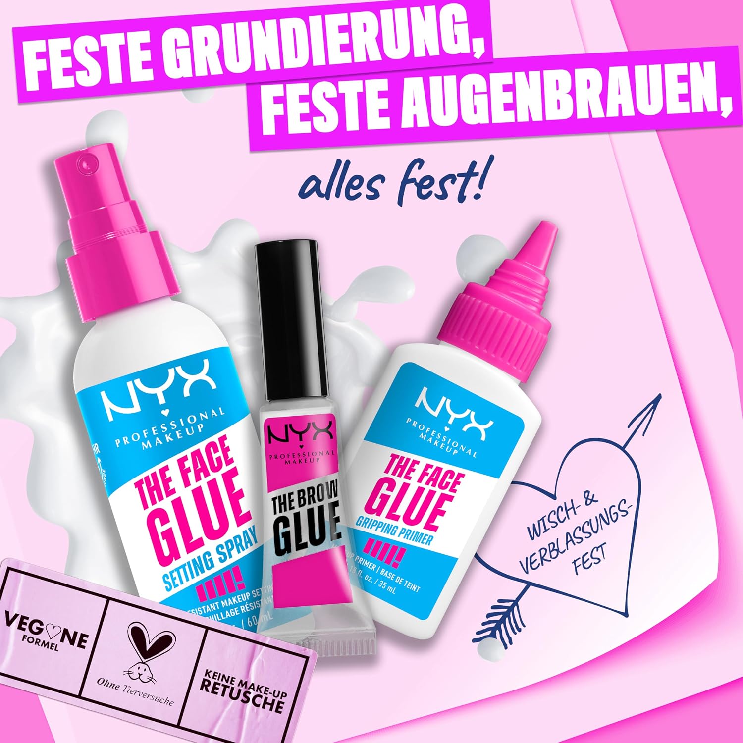 Detalle de NYX Professional Makeup The Face Glue Gripping Primer – feuchtigkeitsspendender Gripping Primer für bis zu 24 Stunden, 35 ml