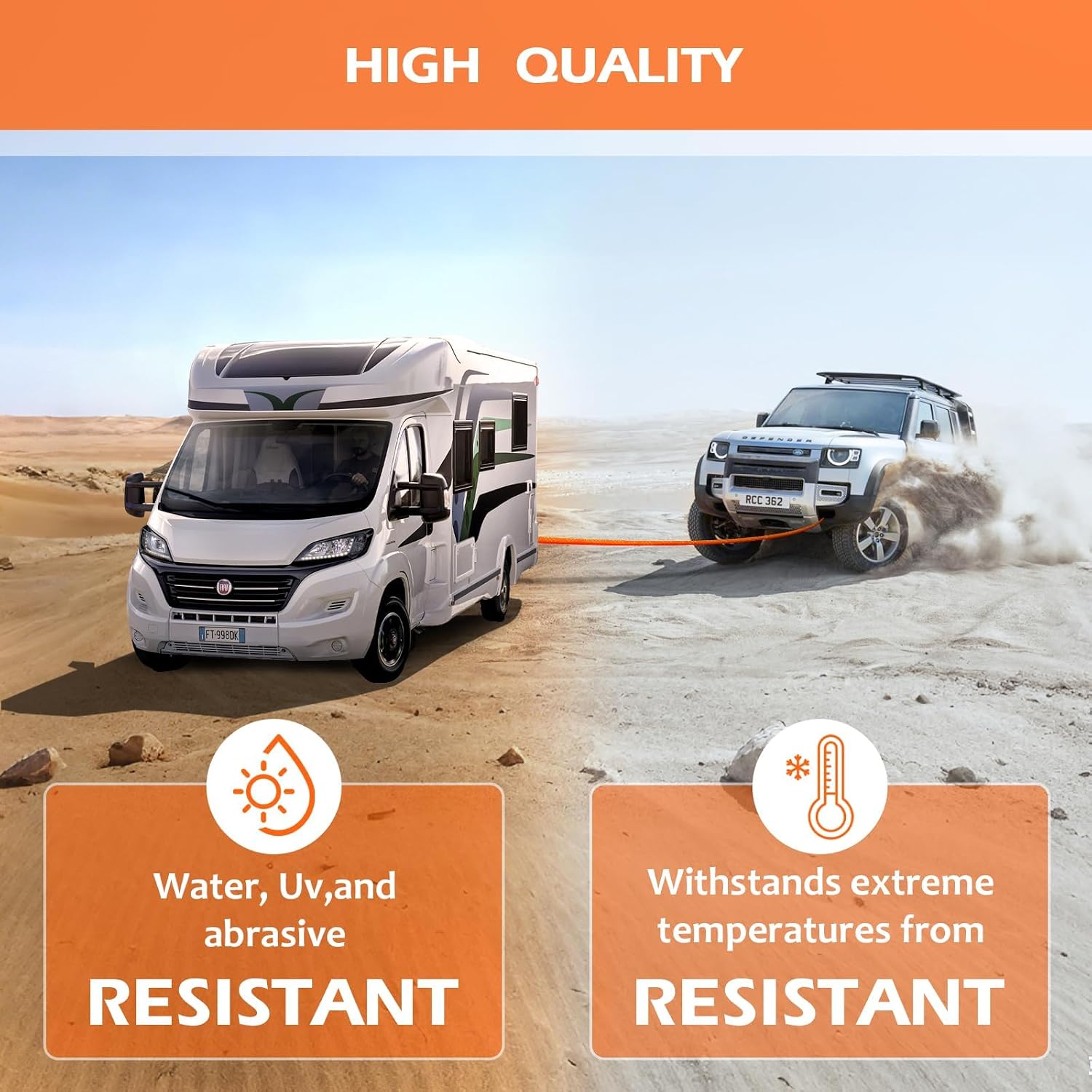 Thumbnail 6 de Longzhuo 6M (20FT) Tow Strap Recovery Rope 22,000 LBS Heavy Duty with D Shackles, Storage Bag & Gloves