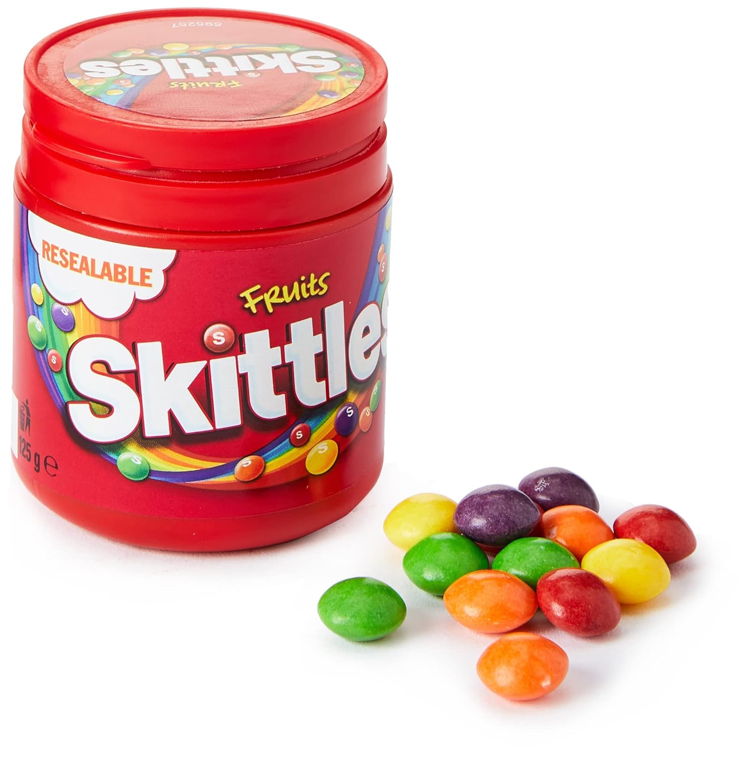 Detalle 2 de Skittles Fruits Kaubonbons – vegane Fruchtmischung aus Ananas, Mandarine, Kirsche und weiteren Aromen, 6 Dosen (6 x 125 g)