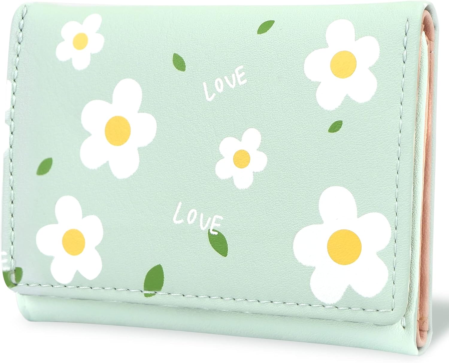 Detalle de Conisy Cute Slim Womens Leather Wallet with RFID Blocking – Compact, 8 Card Slots & ID Window